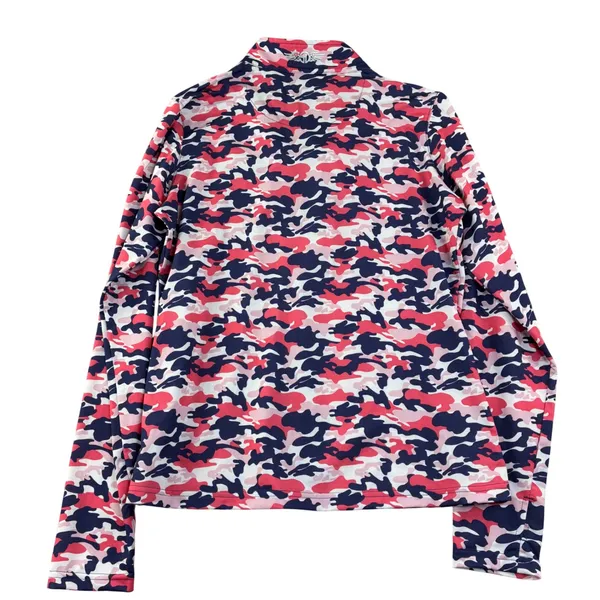 Straight Down Pulido Digital Camo 1/2 Zip Pullover Womens M Patriotic Preppy Top - Image 10