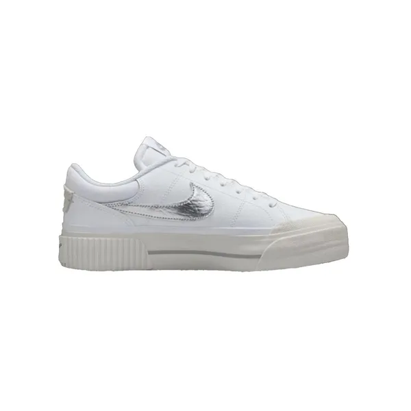 Nike Court Legacy Lift White Silver Sneakers Women 11 Men 9.5 NIB HQ2307-100 - Image 2