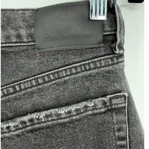 Citizens of Humanity Annabelle Shorts 28 Black Distressed High Rise Denim Cutoff - Image 5