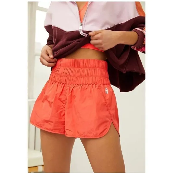 Free People FP Movement The Way Home Shorts Orange/Burning Up Size Small - Image 2