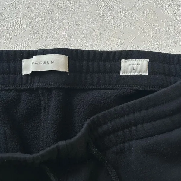 PacSun Black Joggers Men’s/Women’s L | Fleece Lined Sweatpants Minimalist Pocket - Image 6