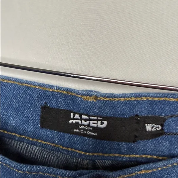 NWT Jaded London two tone layered denim boyfriend fit ripped jeans sz 25 - Image 5