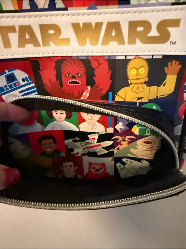 Star Wars Mini Backpack with Gold Logo and Multicolor Character Panels - Image 3