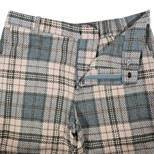 AREA STARS Plaid Wide Leg Pants Trousers Womens‎ Large Pink Grey Flannel Blend - Image 5