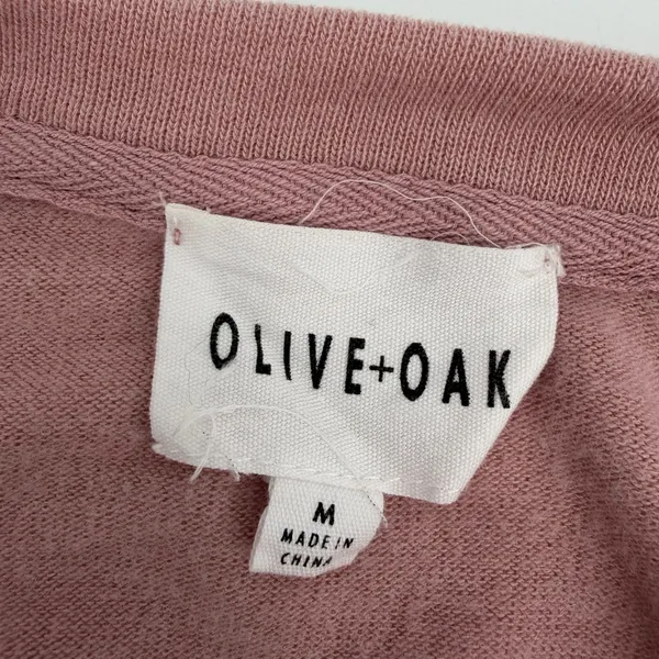 Olive + Oak Top Womens M Dusty Rose Mauve Knit Long Sleeve Crewneck Relaxed READ - Image 3