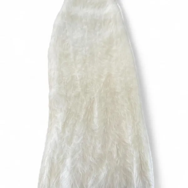 Zara white fuzzy sleeveless mini dress with a soft shaggy faux-fur Size S/XS - Image 8