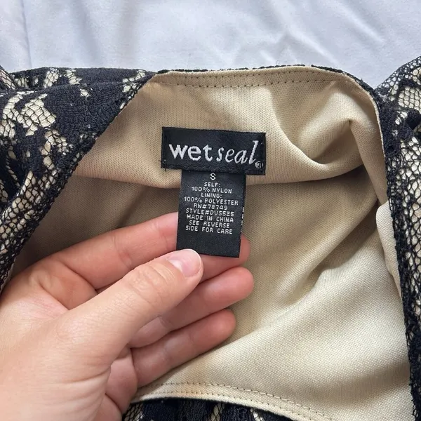 VTG Wet Seal‎ Mini Babydoll Womens Small Dark Fairy 90s Y2K Whimsigoth 2000s Tan - Image 3