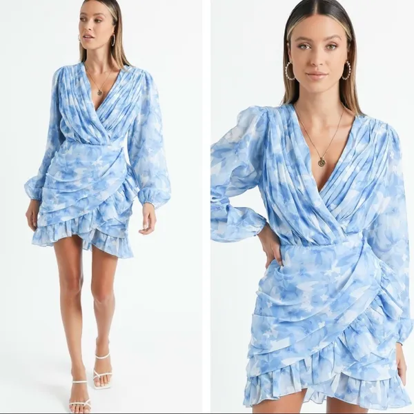 Showpo. CAN I BE YOUR HONEY MINI DRESS in cloudy floral 6 - Image 6