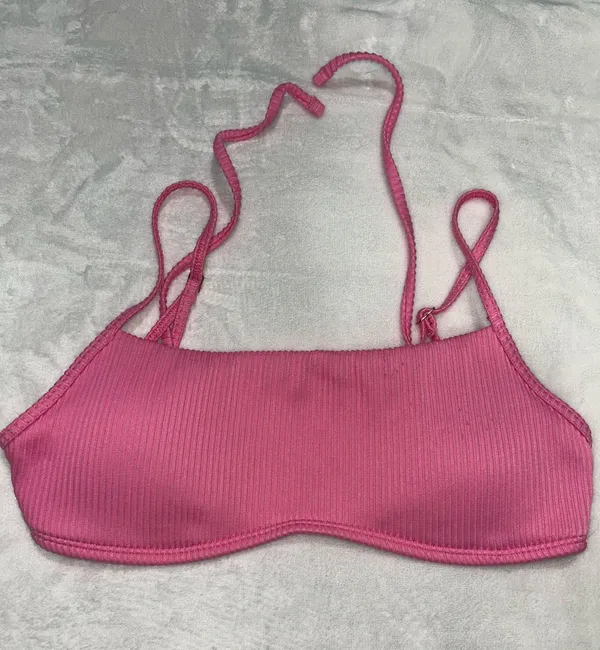 Hollister Pink Ribbed Swim Bikini Set - Image 8
