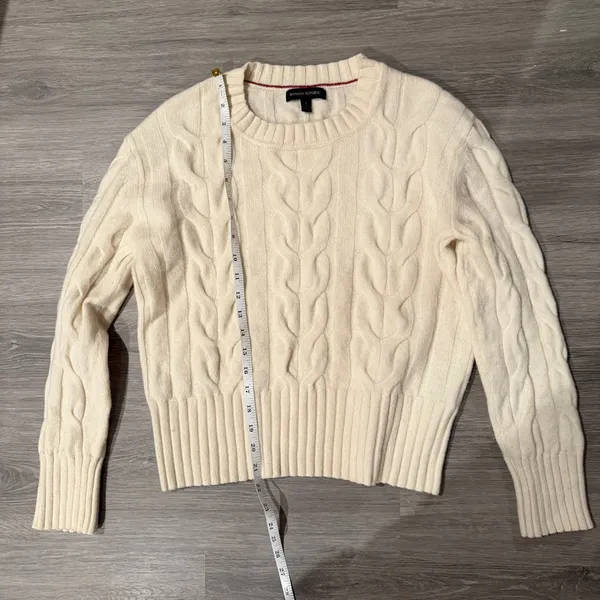 Banana Republic ITALIAN MERINO CABLE-KNIT SWEATER Size S - Image 5