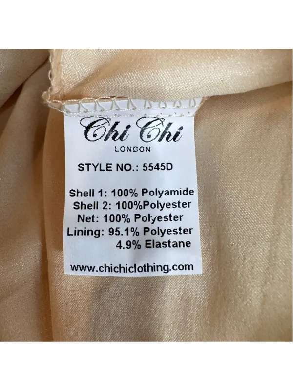 Gold Convertible Formal Dress Chi Chi London Applique Rose Floral Rhinestones 6 - Image 8