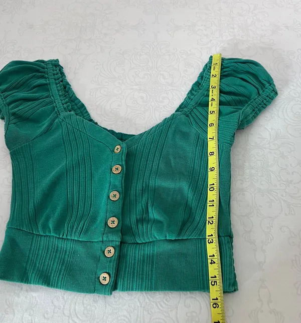 Free People We The Free Button Down Crop Top Size Small - Image 8