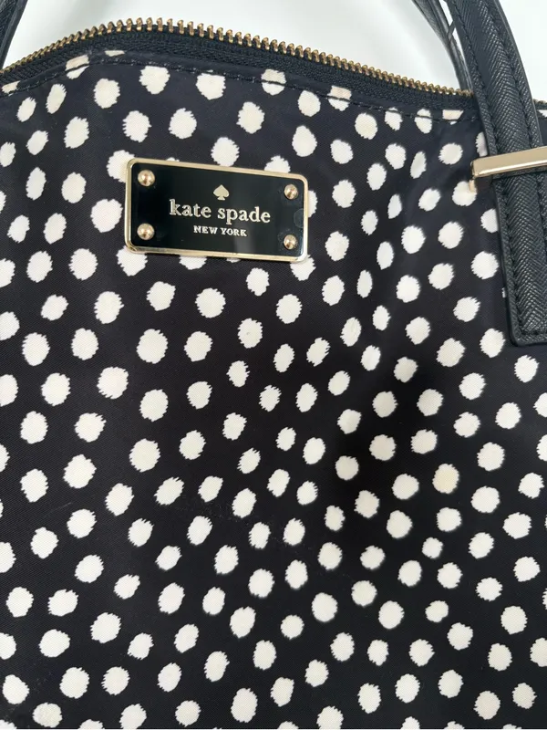Kate Spade Spot Nylon Calista Laptop Bag, style WKRU1612, black/cream polka dot - Image 2