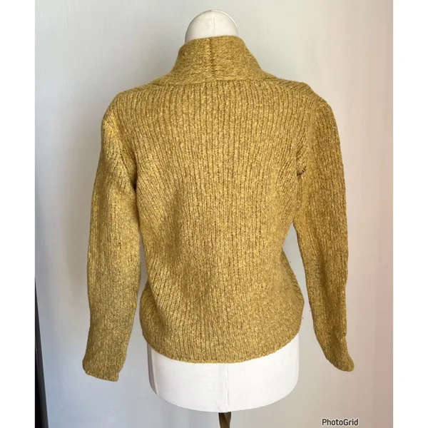 Weekend MaxMara Yellow Wool Blend Cardigan Size M - Image 4