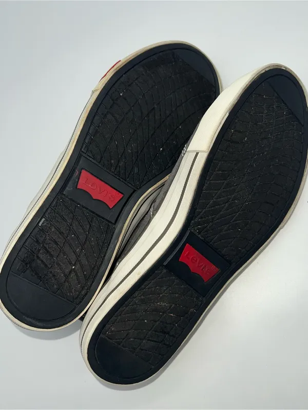 Levi's Women's High-Top Sneakers in Gray Cotton with White Midsoles-Size 10 - Image 7