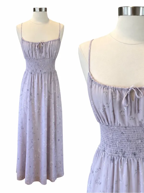 Aritzia Wilfred Genoa Midi Dress In Lilac Floral With Slit Leg - Image 2