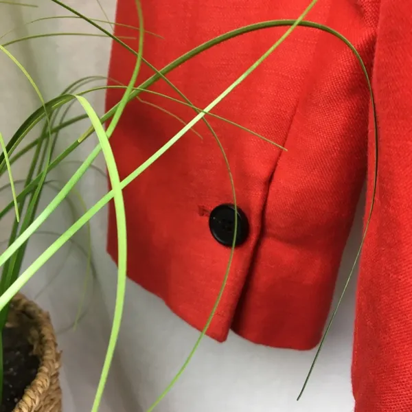 Zara Linen Blend Red Oversized Boyfriend Jacket Blazer M - Image 9