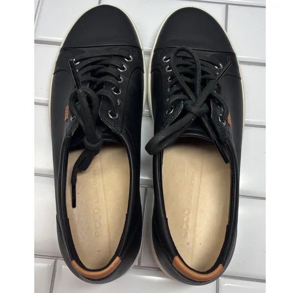 ECCO Soft 7 Sneaker Womens 40 Black Excellent Leather Lace-Up Low Top - Image 11