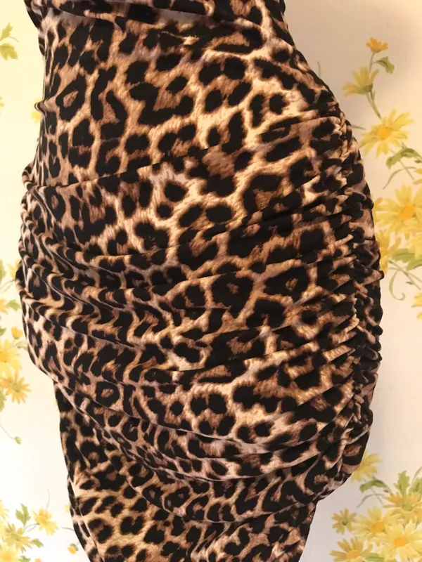 Leopard print bodycon midi dress size M Multi Size M - Image 5