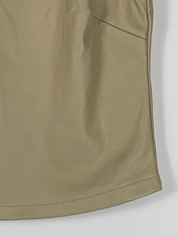 Sincerely Jules Faux Leather Top M Taupe Cap Sleeve NWT Vegan Leather - Image 6