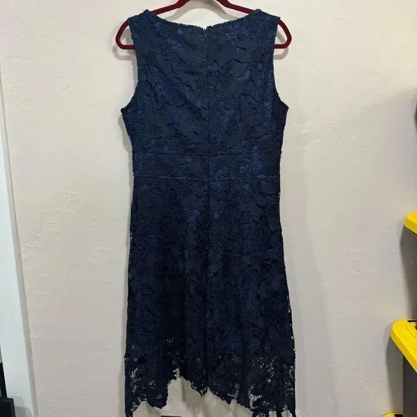 Kimilily Size Large Blue Lace MIDI Dress - Image 5