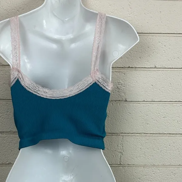 Urban Outfitters Out From Under Lana lace-trim cami in dark teal size M/L - Image 7