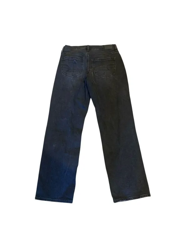 AMERICAN EAGLE Black Straight Leg Jeans size 4 Regular - Image 3