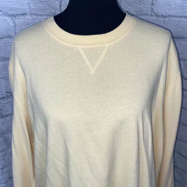 XLG Women Sweatshirt cotton blend Crewneck Longsleeve yellow - Image 3