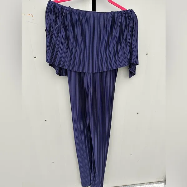 Amanda Uprichard New New York XSElegant Navy Blue Strapless Jumpsuit - Image 3