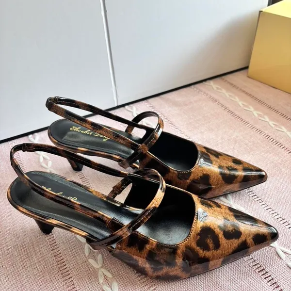 Leopard kitten Heels Brown Size 6 - Image 2
