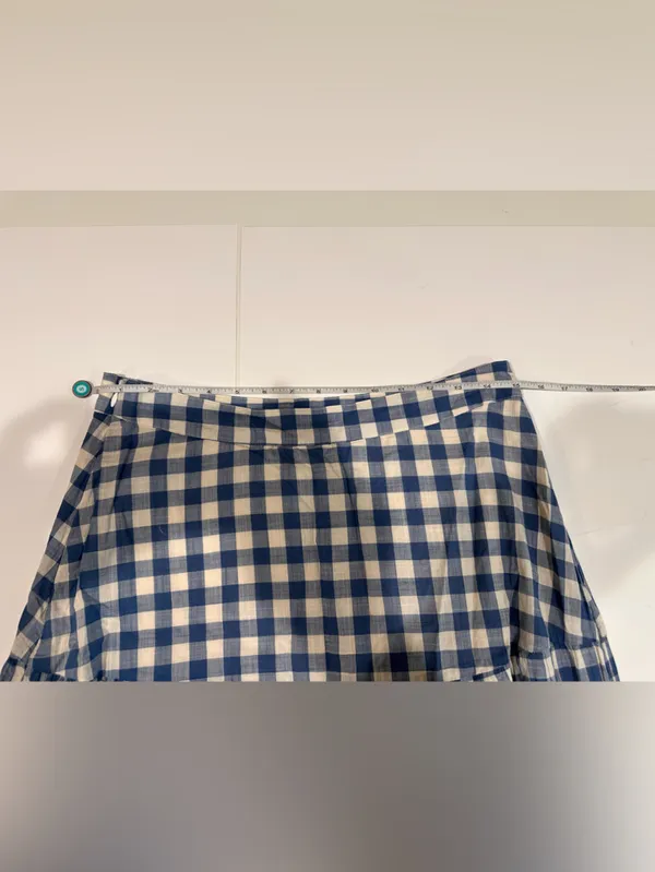 GAP Tiered Maxi Skirt Blue White Gingham Cotton Cottagecore Women’s 8 - Image 8