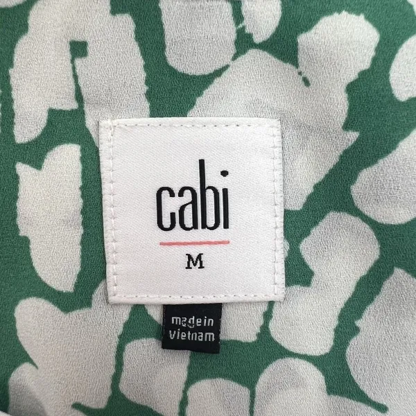 CAbi 5732 M Blouse Hobnob Cami‎ Sleeveless Tiered Tank Top Green Black Women's - Image 5