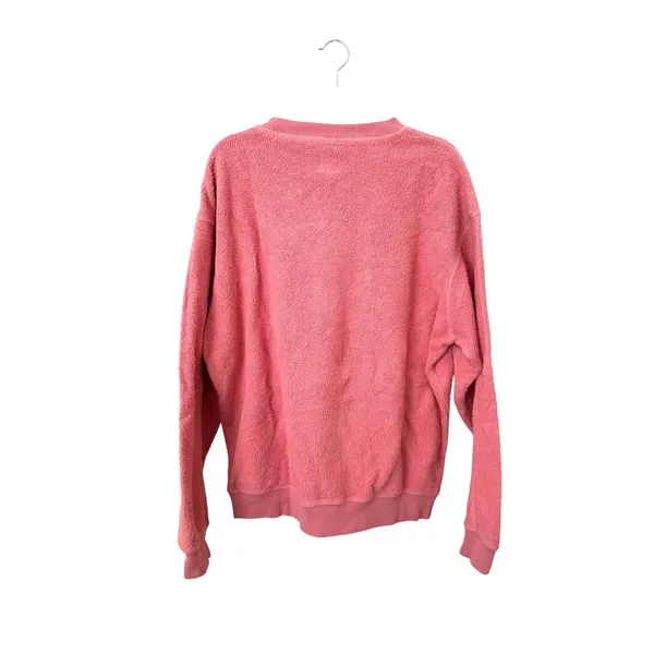 BRAIN DEAD Reverse Fleece Logo Sweatshirt Pink Medium - Image 4