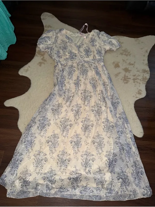 Nwt Baltic born Ardley Maxi Dress | Cream + Blue floral embroidered $148 fall - Image 6