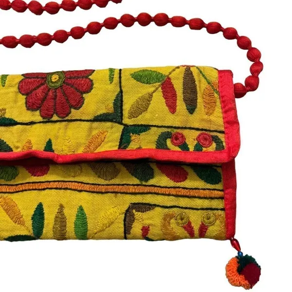 Embroidered Indian Crossbody Sling Purse - Image 2