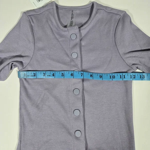 Outdoor Voices Earl Grey Ribbed Cardigan XS Snap Front‎ Long Sleeve Athleisure - Image 7