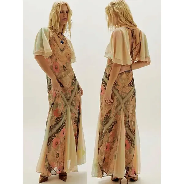 Free People Bohemian Witchy Celestial Nights Maxi Dress in Fairy Combo Medium - Image 4