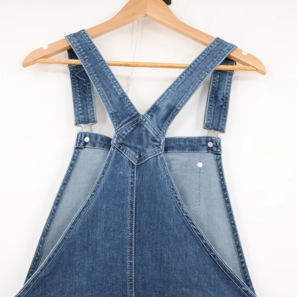 Dickies Denim Bib Overalls Womens Button Front Workwear Farmer Gorp Size XL - Image 9