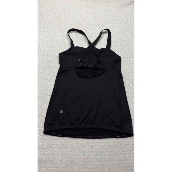 Lululemon Black Active Tank Top with Built-in Shelf Bra and Adjustable Straps - Image 2