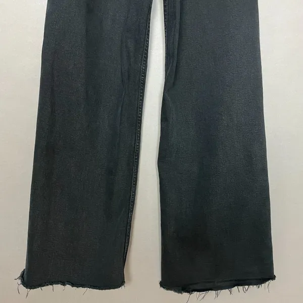 Zara Jeans Marine Straight Jeans Size‎ 0 Women Wide Leg Raw Hem Faded High Rise - Image 6