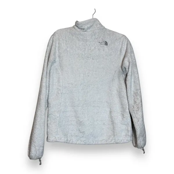 The North Face Size M Light Gray Fuzzy Fleece Full Zip‎ Osito Jacket - Image 2