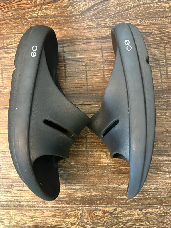 OOFOS OOahh Recovery Slide Sandals Women 7 Black Arch Support OOfoam - Image 6