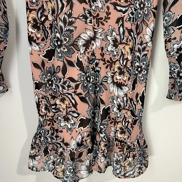 For Love & Lemons Gracie Floral Dress Women's‎ Small Long Sleeve Ruffle V-Neck - Image 8