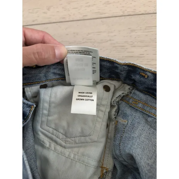 AGOLDE Parker High Waist Distressed Denim Cut Off Shorts Med Wash Blue Size 27 - Image 4