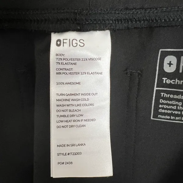 FIGS - Livingston Basic Scrub Pants Black Medical Nurse Doctor - Image 5
