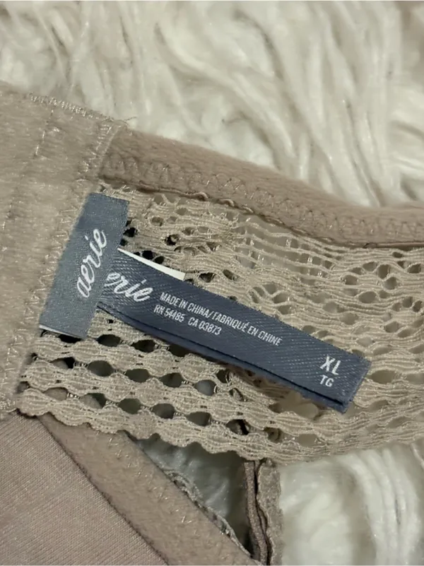 Aerie XL Gray Taupe Lace Halter Bralette Wireless - Image 5
