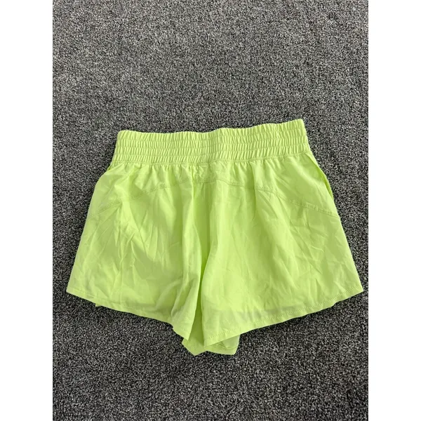 90 Degree by Reflex Shorts Womens M Neon Green High Rise Athleisure Pull - Image 3