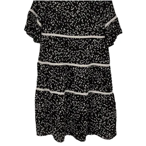 Piper & Scoot Black‎ & Beige Floral Tiered Dress Size L - Image 4