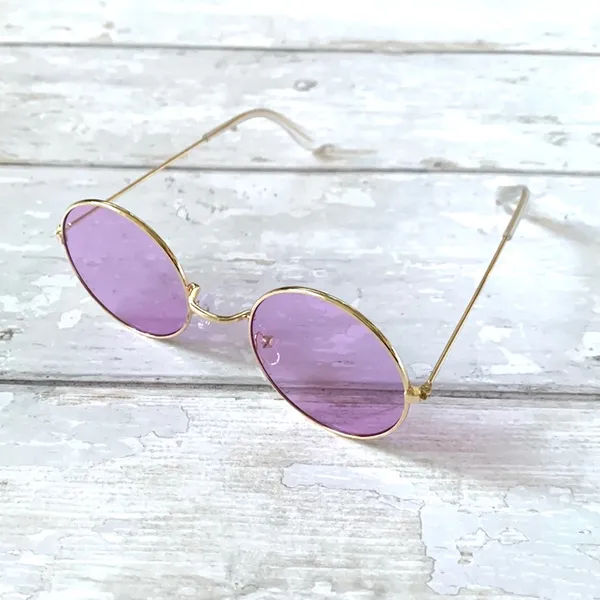 Purple Tinted Sunglasses Gold Metal Frames NEW Glasses Urban Outfitters - Image 4