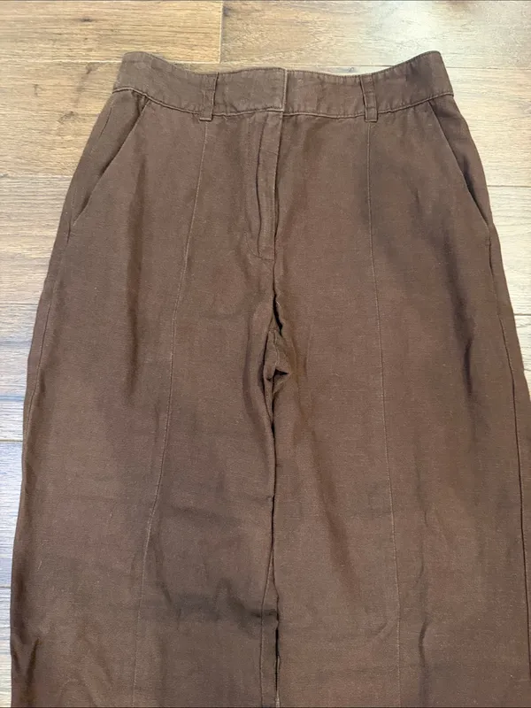 Loft Women’s Brown Relaxed-Leg Pants in 00 Petite - C31-049 - Image 2
